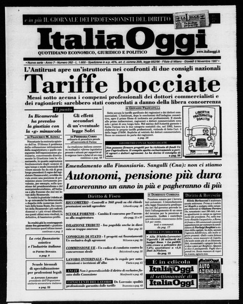 Italia oggi : quotidiano di economia finanza e politica